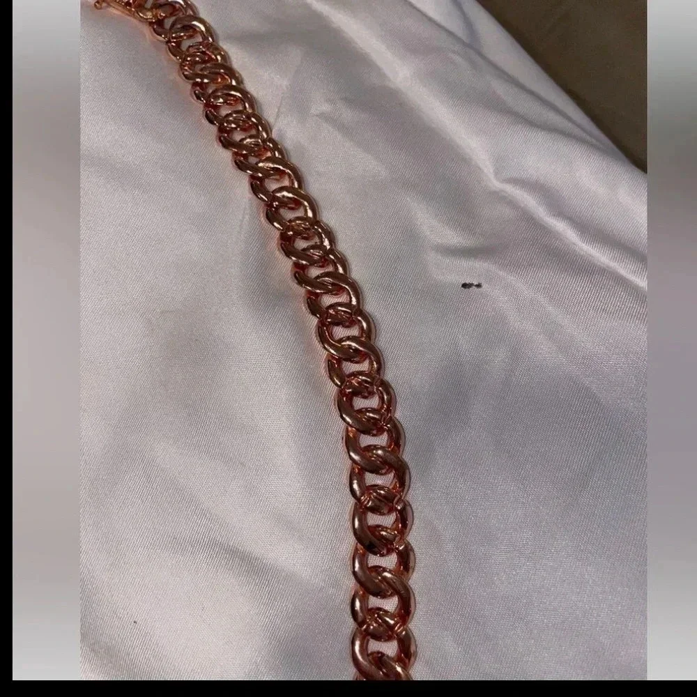 CUBAN LINK ICED OUT ROSE GOLD DOG CHAIN SIZE MEDIUM SPOIL YOUR PUP! 14”LONG